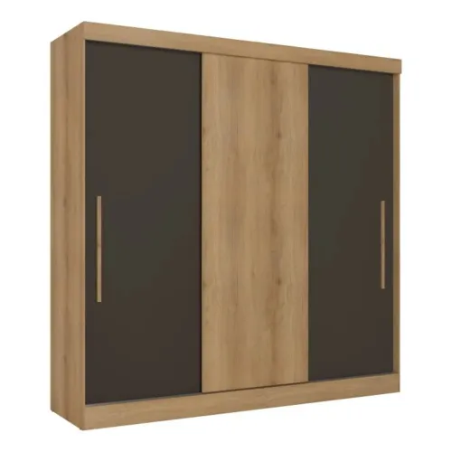 Roepro 3 puertas Linea Vision - Nogal claro en Multicolor - Roperos y placares, Uruguay | Nario Hogar