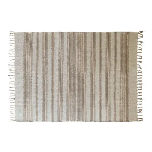 ALFOMBRA 150X210CM FLECOS LINEAS NATURAL en Madera natural - Textiles, Uruguay | Koz