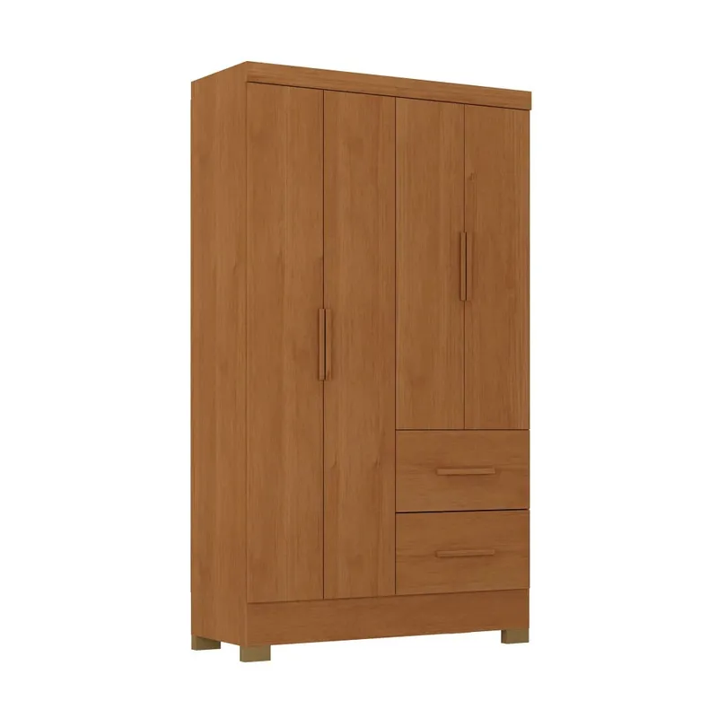 Ropero Max 4 Puertas 2 Cajones - Línea Glam - Natural en Madera natural - Roperos y placares, Uruguay | Ecowood