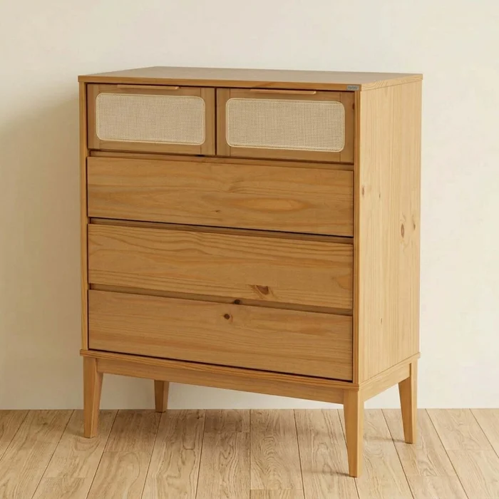 Comoda Madera-maciza Marron Praga en Amarillo - Cómodas, Uruguay | Divino