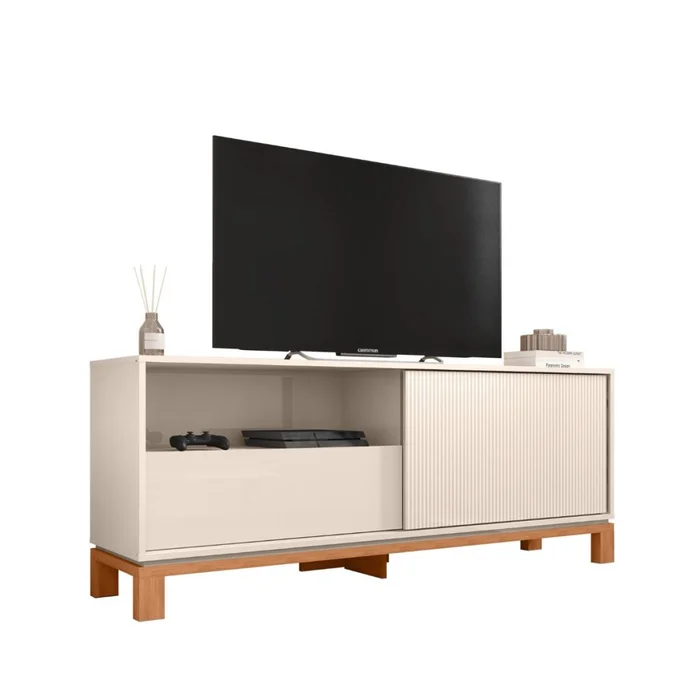 Rack Mondrian - Grande - Off White y Freijo en Beige - Muebles para TV, Uruguay | Nyr