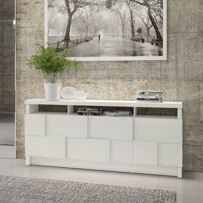 Aparador Barcelona 176cm con 2 Puertas y 2 Cajones 100% MDF en Blanco - Aparadores y recibidores, Uruguay | Balton