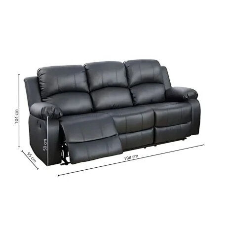 Sillon Reclinable 3 Cuerpos en Negro - Sillones y sofás, Uruguay | La Cueva Muebles, vista 10