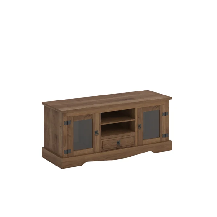 Rack 2 Puertas Vidrio Línea Mexicana - Oscuro en Marrón - Muebles para TV, Uruguay | Rústico Hogar, vista 2