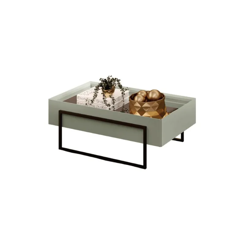 Mesa De Living Vidrio Y Metal - Pilar - Verde - Mesas de living, Uruguay | Rústico Hogar