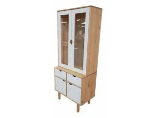 Aparador Cristalero 4P Mel/blanco Linea Nordica en Madera Maciza en Mel/Blanco - Aparadores y recibidores, Uruguay | Quesal, vista 2