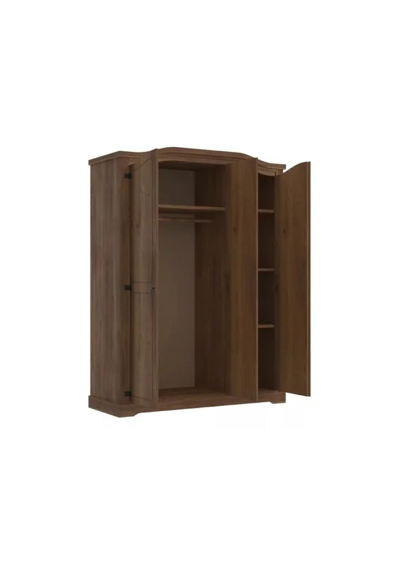 Ropero Curvo 3 Puertas - Linea Mexicana - Oscuro/Nogal en Marrón - Roperos y placares, Uruguay | Rústico Hogar, vista 3