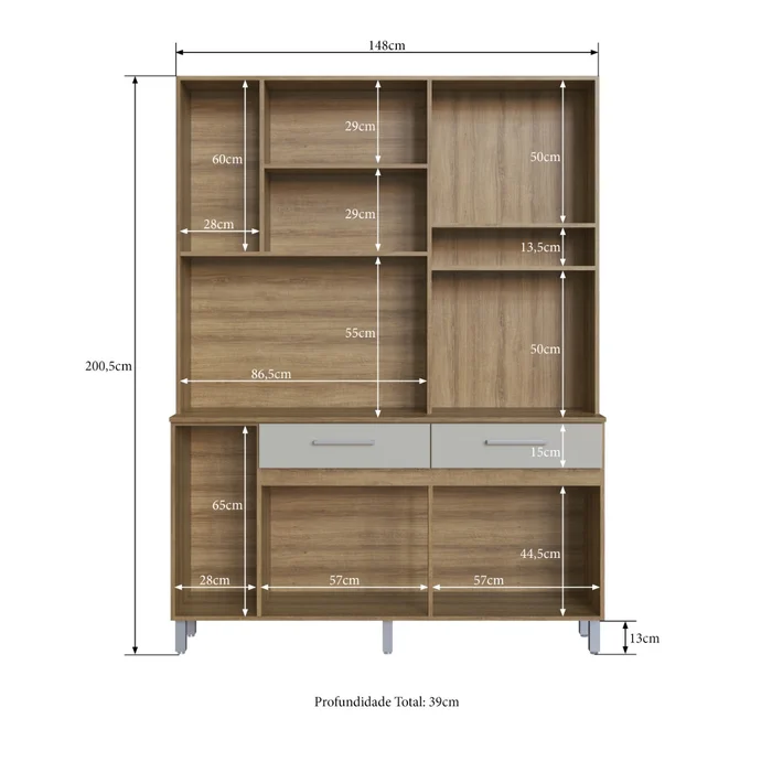Kit Mueble De Cocina 10 Puertas 2 Cajones en Gris - Aparadores y recibidores, Uruguay | Soy Hogar, vista 9