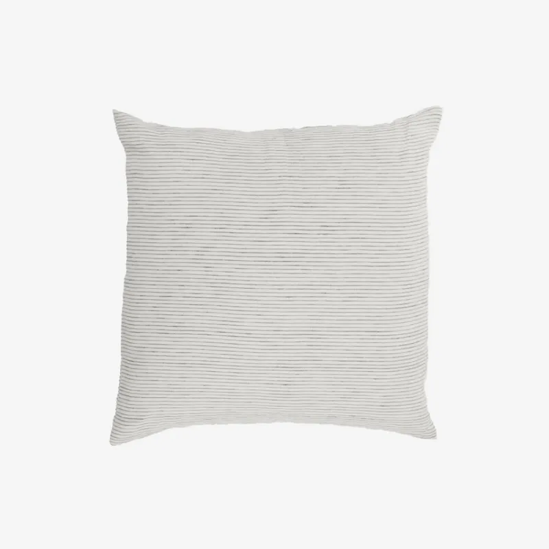 Almohadón Marena 100% lino rayas blanco y negro 45 x 45 cm en Blanco - Textiles, Uruguay | Kavehome