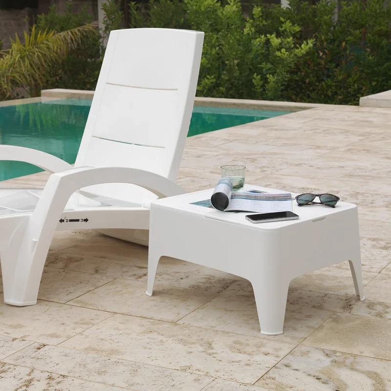 Mesa De Jardín Auxiliar Modelo Alaska Color Blanco - Muebles para el exterior, Uruguay | Castro, vista 3