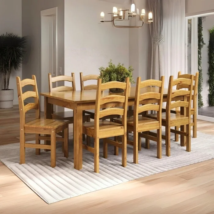 Juego de comedor - 8 sillas 180 cm - Italia en Marrón - Mesas de comedor, Uruguay | Rústico Hogar
