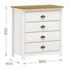 Cómoda 4 Cajones Pino Natural-beige Topazio en BCO/MIEL - Cómodas, Uruguay | Divino, vista 3 de 5