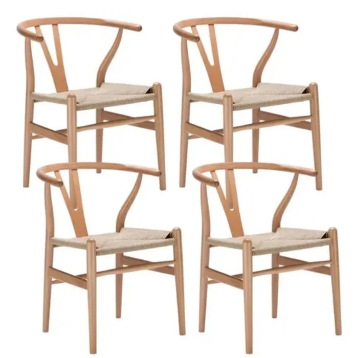 Promo 4 Sillas Wishbone en Madera natural - Sillas, Uruguay | La Cueva Muebles