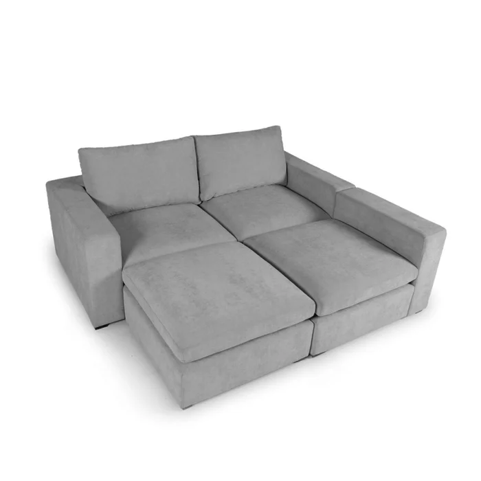 Sofá Modular Conecta (4 módulos) - Tela Microfibra - TC1009 (Plata) en Gris - Sillones y sofás, Uruguay | NYR, vista 3