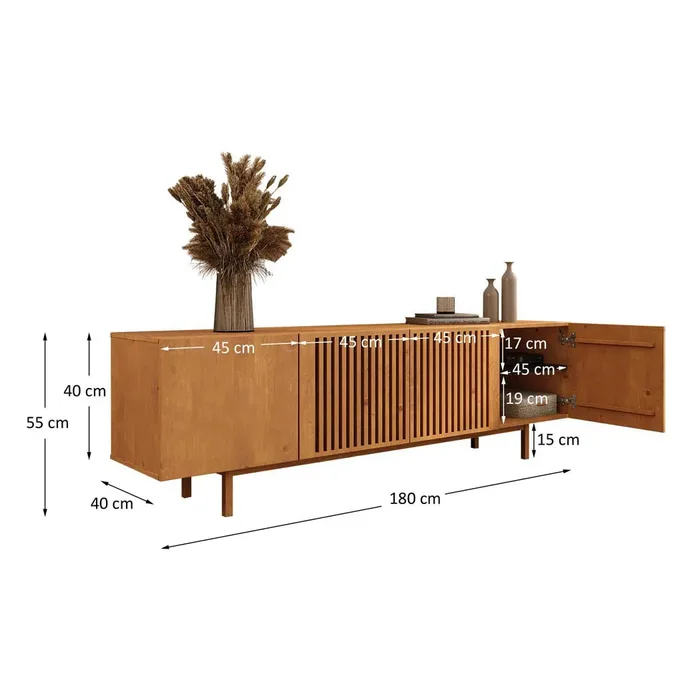 Rack Lima 180CM - Madera Maciza en Madera natural - Muebles para TV, Uruguay | Balton, vista 9