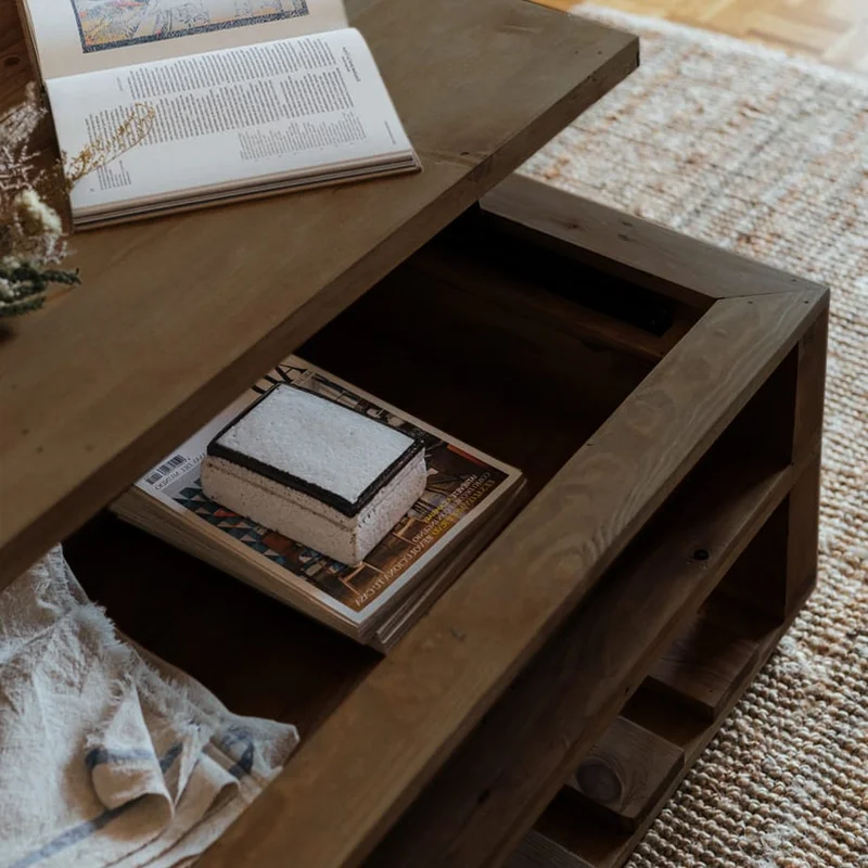 Mesa elevable Meike en Madera natural - Mesas de living, Uruguay | Tree House Deco, vista 7