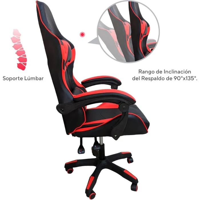 Silla Gamer Linkage en Negro - Sillas de escritorio, Uruguay | La Cueva Muebles, vista 7