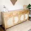 Aparador alacena con esterilla natural en Madera natural - Decoración, Uruguay | Decoramuss, vista 3 de 4
