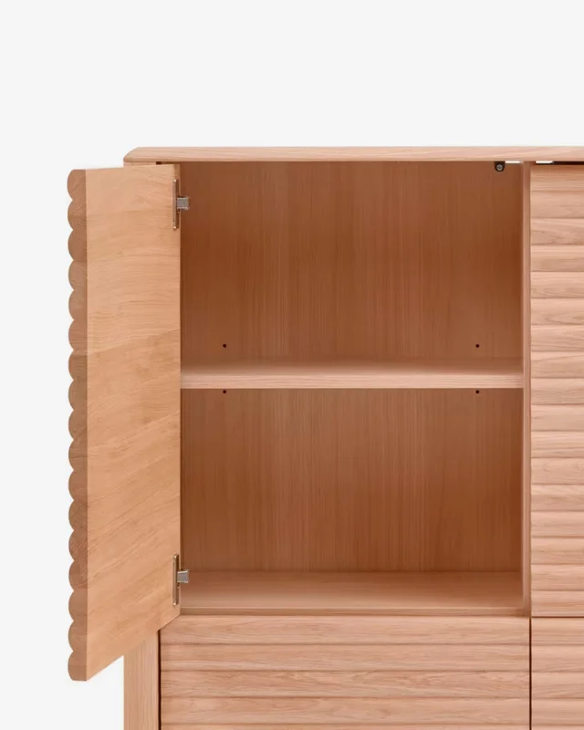 Aparador Lenon - 4 puertas madera maciza y chapa de roble 104,5 x 144 cm FSC MIX Credit en Madera natural - Aparadores y recibidores, Uruguay | Kavehome, vista 5