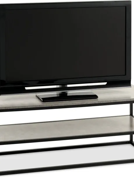 Mueble TV DOKKEDAL 1 estante hormigón/negro en Negro - Muebles para TV, Uruguay | JYSK
