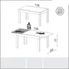 Mesa de Comedor Extensible 136CM - Linea Sofia 100% MDF - Mesas de comedor, Uruguay | Balton, vista 4 de 5