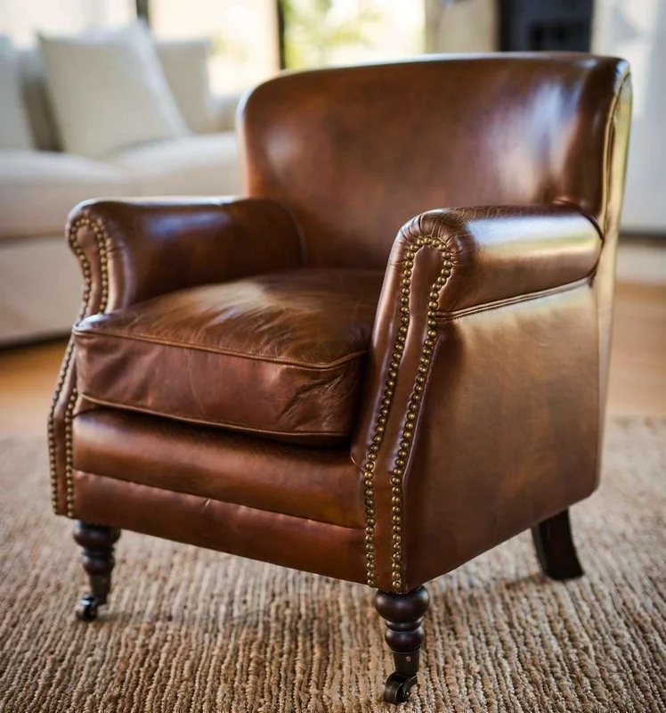 BERGERE CUERO ITALIANO ENVEJECIDO CON TACHAS - Sillones y sofás, Uruguay | La Iberica, vista 3