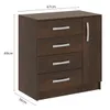 Comoda Cajonera Petit para Dormitorio de 4 Cajones 1 Puerta - FE - Marron en Marrón - Cómodas, Uruguay | Mulata, vista 3 de 5