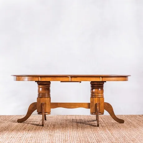 Mesa Oval Extensible Brighton 180 Cm en Marrón - Mesas de comedor, Uruguay | Aihaus
