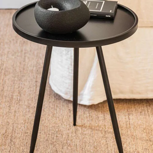 MESA AUXILIAR - METAL BLACK en Negro - Mesas de living, Uruguay | La Iberica