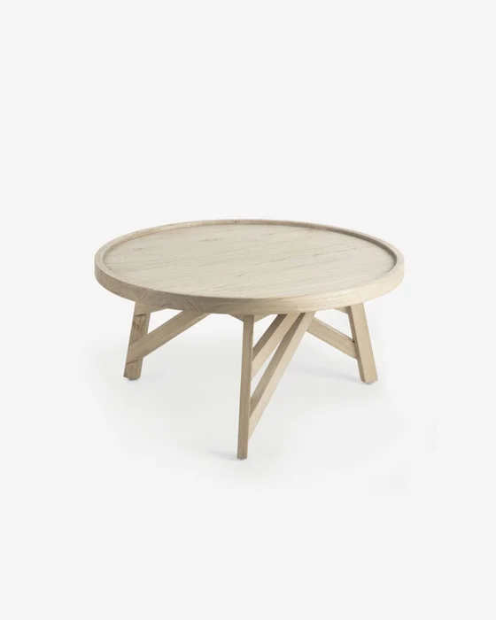 Mesa de centro Tenda madera maciza de mindi Ø 81 cm en Madera natural - Mesas de living, Uruguay | Kavehome