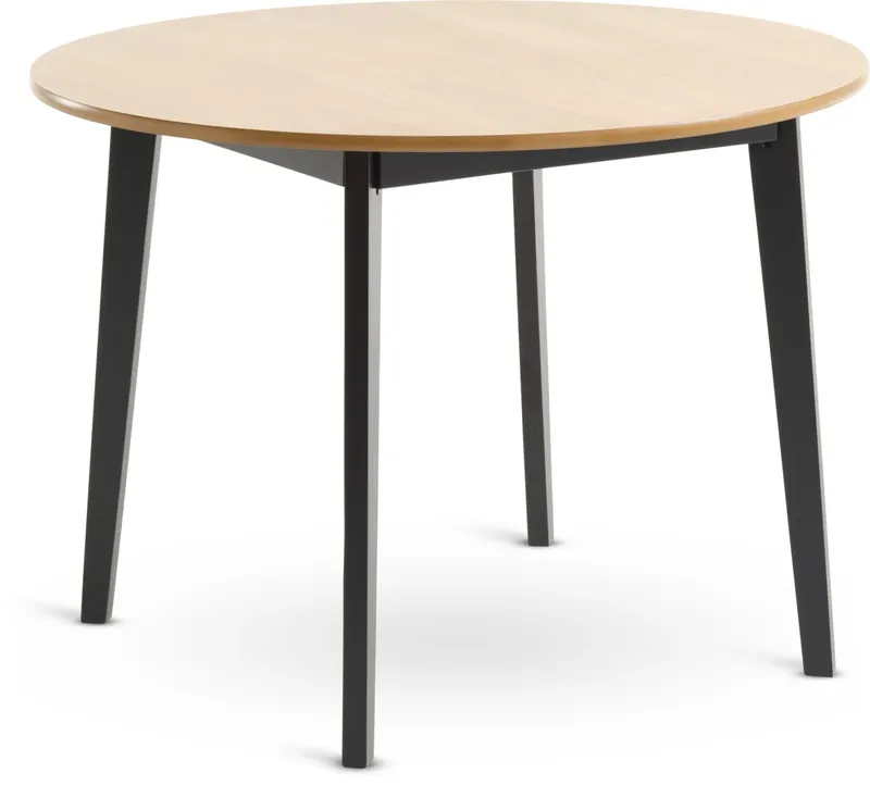 Mesa de comedor JEGIND Ø105 roble/negro en Madera natural - Mesas de comedor, Uruguay | JYSK