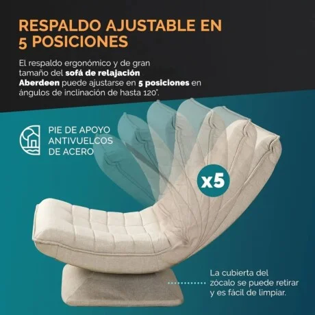 Sillon Reclinable Giratorio Aberdeen - Beige en Beige - Sillones y sofás, Uruguay | La Cueva Muebles, vista 13