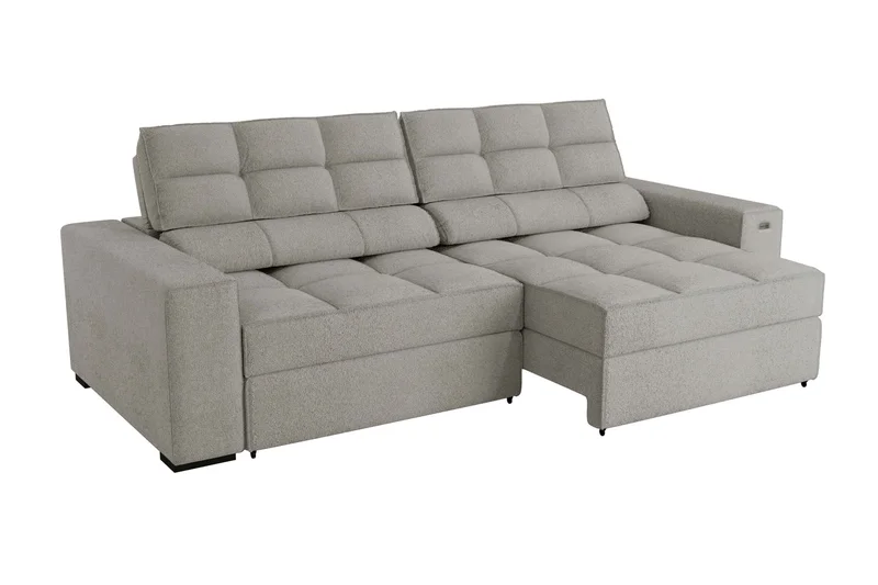 SOFA DELUXE 2.70CM RETRACTIL RECLINABLE 6 POSICIONES en BOUCLE GRIS A056 - Sillones y sofás, Uruguay | Balton, vista 13