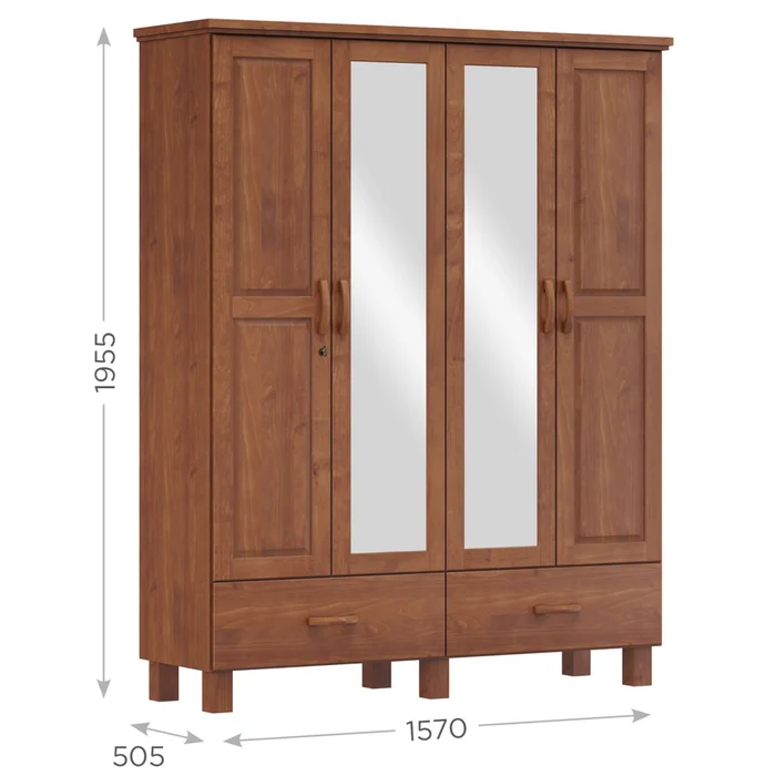 FINESTRA- ROPERO BRONZE 4 PUERTAS 2 CAJONES 1142TN - Roperos y placares, Uruguay | Alfa Ventas, vista 3