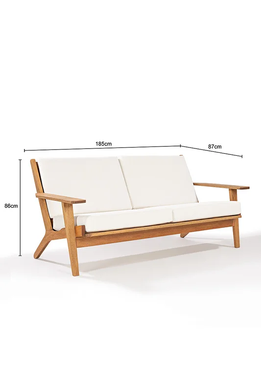 SOFA LOTUS 3 LUGARES ACQUABLOCK CRUDO 185x87x86CM JATOBA - Muebles para el exterior, Uruguay | Vinibel, vista 3