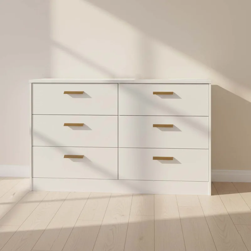 Cómoda 6 Cajones Mdf Blanco Venetto Ii en Blanco - Cómodas, Uruguay | Divino