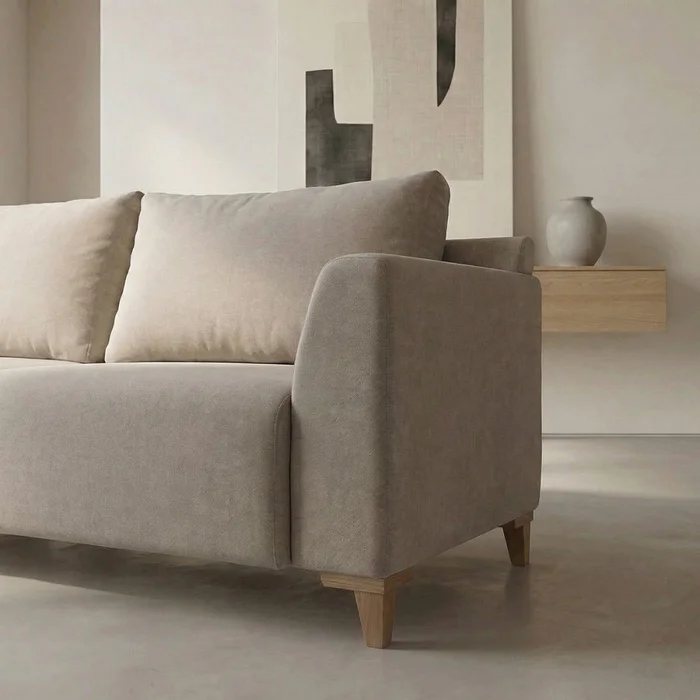 Sofá Gino - Microfibra - 3 cuerpos - TC 1010 (Beige) en Beige - Sillones y sofás, Uruguay | NYR, vista 3