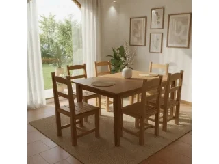 Juego de comedor 6 sillas Madera Maciza New Brazil - Mesas de comedor, Uruguay | Que Sal Muebleria, vista 3