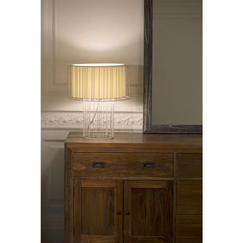 LAmpara de mesa con reja en Blanco Reviews Valoraciones - Lámparas de mesa, Uruguay | La Perla, vista 6