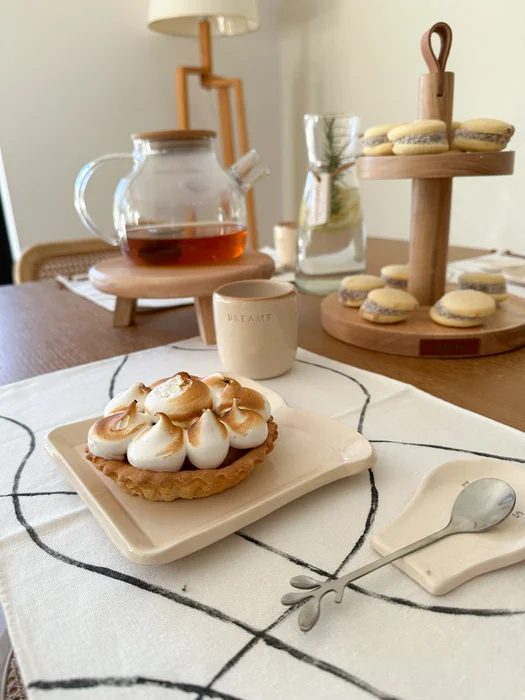 Kit desayuno con vaso de cerámica, apoya cucharas, plato y cucharita en Beige - Decoración, Uruguay | Dreams On Time, vista 33