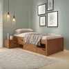 Cama Madera Maciza Con Cajones - 1 plaza - Línea Onix - Natural - Dormitorio, Uruguay | Ecowood, vista 1 de 4