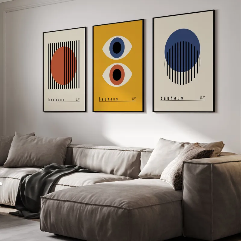Bauhaus - Yellow Tríptico en Multicolor - Láminas, Uruguay | La Cuadrería