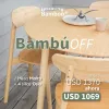 Mesa Malta + 4 Oslo en Madera natural - Muebles, Uruguay | Uruguay Bamboo, vista 1 de 3