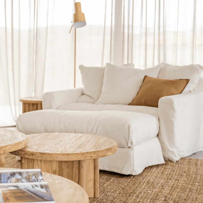SOFA BISCARROSSE LOVESEAT 130 BLANCO en Blanco, Uruguay | Masinfinito Casa