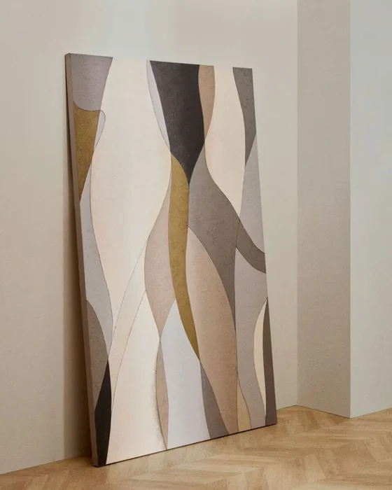 Lienzo abstracto Marvilo gris y mostaza 120 x 200 cm en Multicolor - Decoración de pared, Uruguay | Kavehome, vista 2