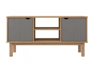 Rack TV 2 P Mel/Gris Linea Nordica en Madera Maciza en Madera natural - Muebles para TV, Uruguay | Quesal, vista 3