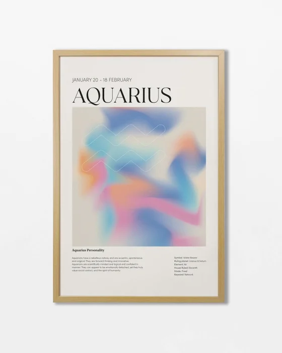 Signo Acuario en Multicolor - Láminas, Uruguay | La Cuadrería