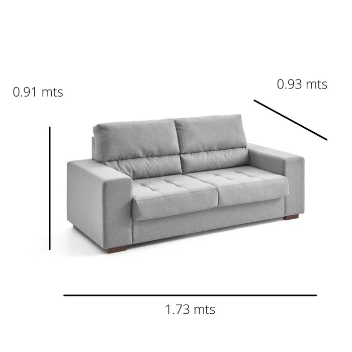 SOFA 2 CUERPOS - TELA GRIS CLARO en Gris - Sillones y sofás, Uruguay | Champagne Home, vista 2