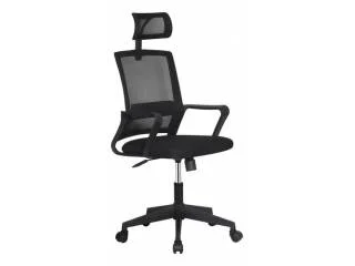 Silla ejecutiva Mesh Apoya cabeza Base Cromada en Negro - Sillas de escritorio, Uruguay | Quesal, vista 2