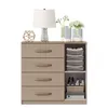Cómoda Cajonera para Dormitorio de 4 Cajones y 1 Puerta en MDP - Noce en Beige - Cómodas, Uruguay | Mulata, vista 5 de 5
